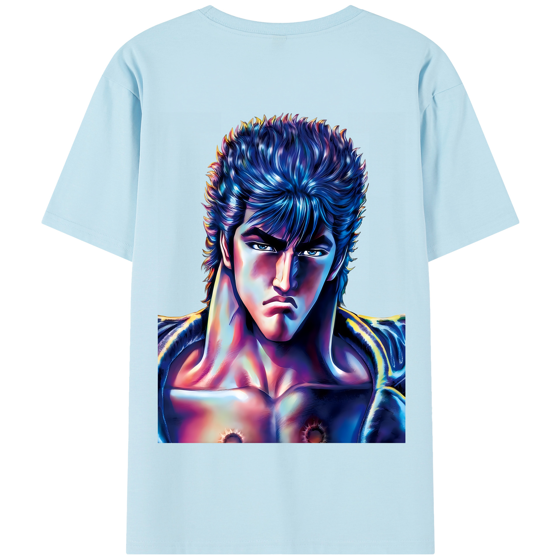 北斗の拳 Fist of the North Star 綿100％半袖Tシャツ（背面プリント）